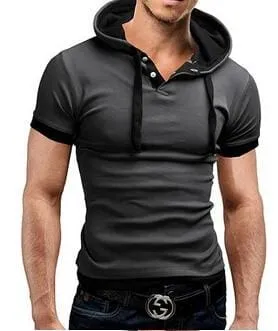 Hooded Sling Short-Sleeved Tees Male