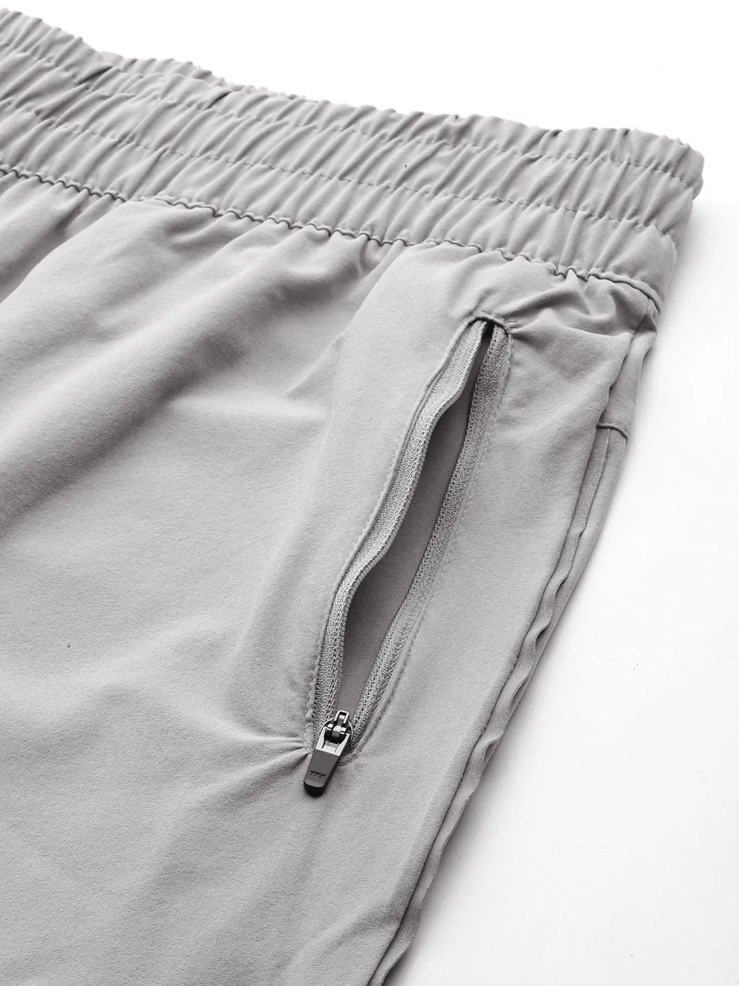 HRX by Hrithik Roshan Men Grey Solid Slim Fit Rapid-Dry Antimicrobial Running Track Pants