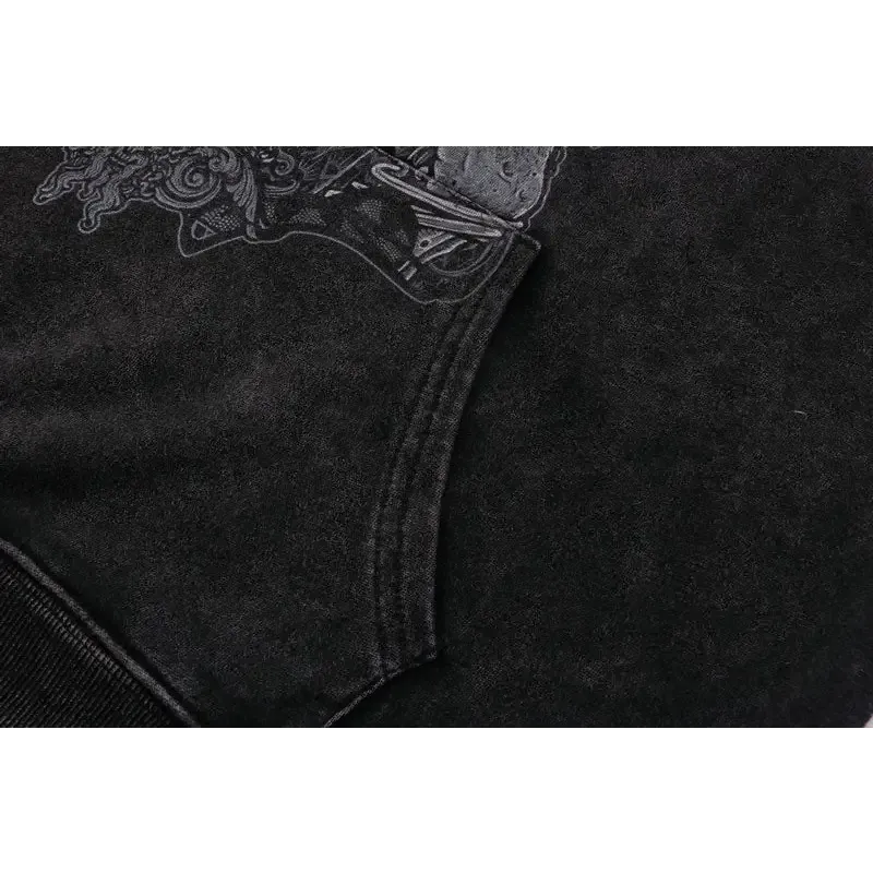 Hungry Demon Print Hoodie Y2K