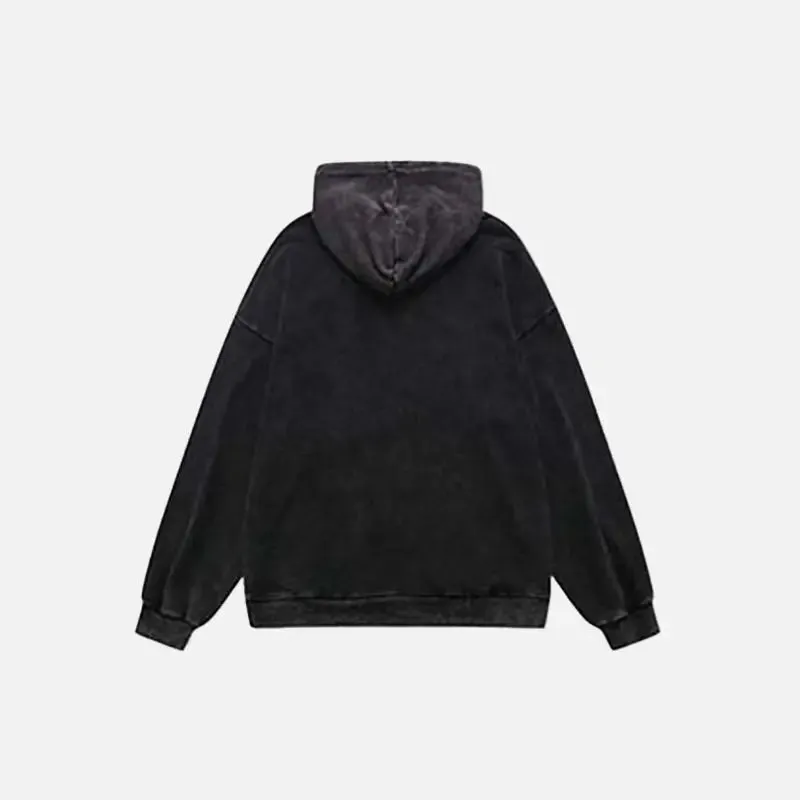 Hungry Demon Print Hoodie Y2K