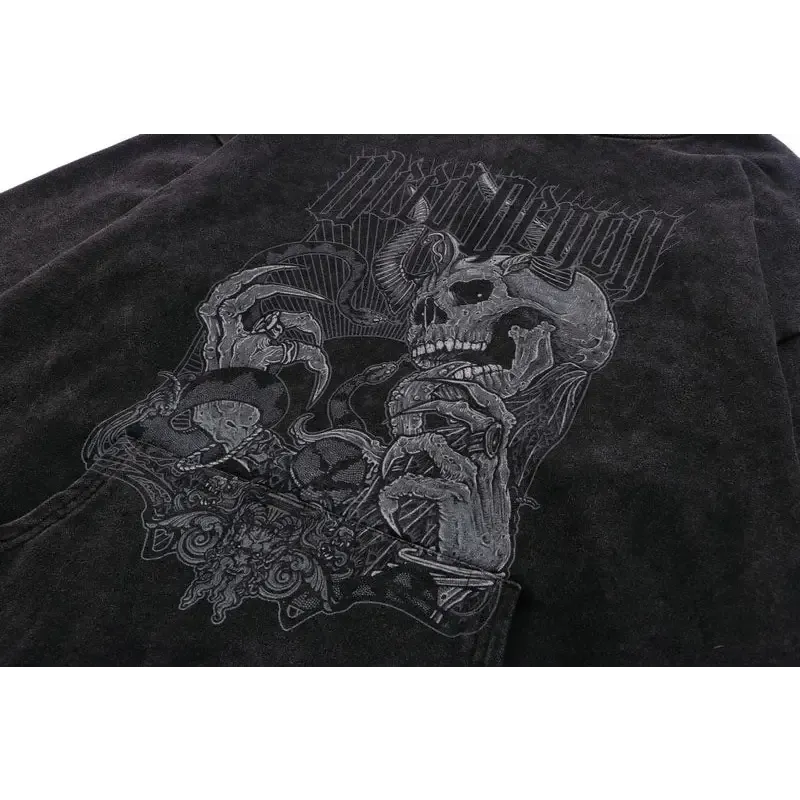Hungry Demon Print Hoodie Y2K