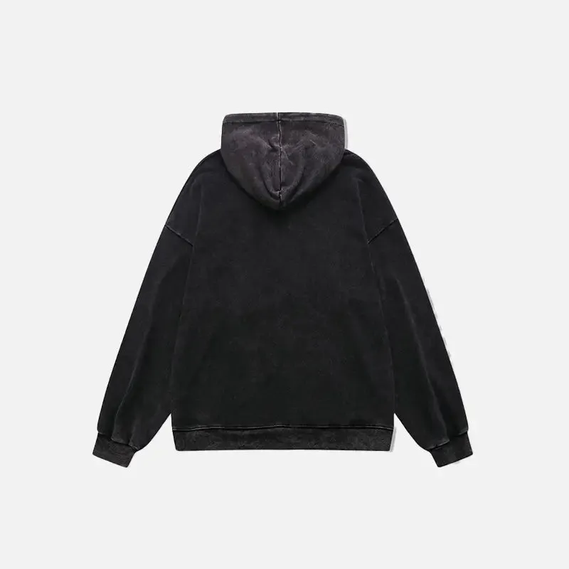 Hungry Demon Print Hoodie Y2K