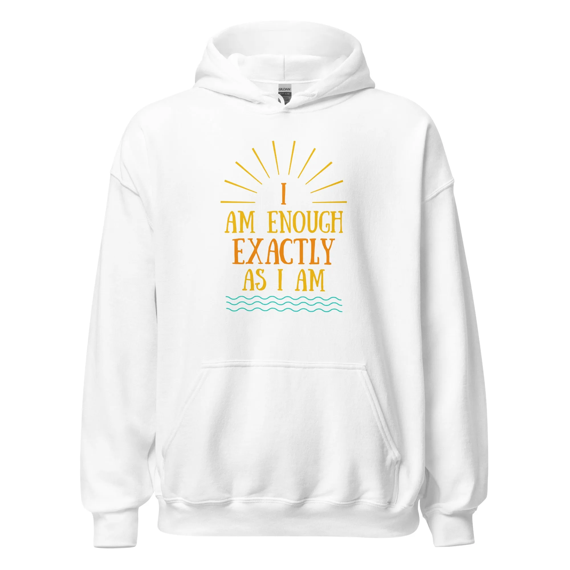 I AM ENOUGH EXACTLY AS I AM Vintage Mental Health Motivational Hoodie for Men