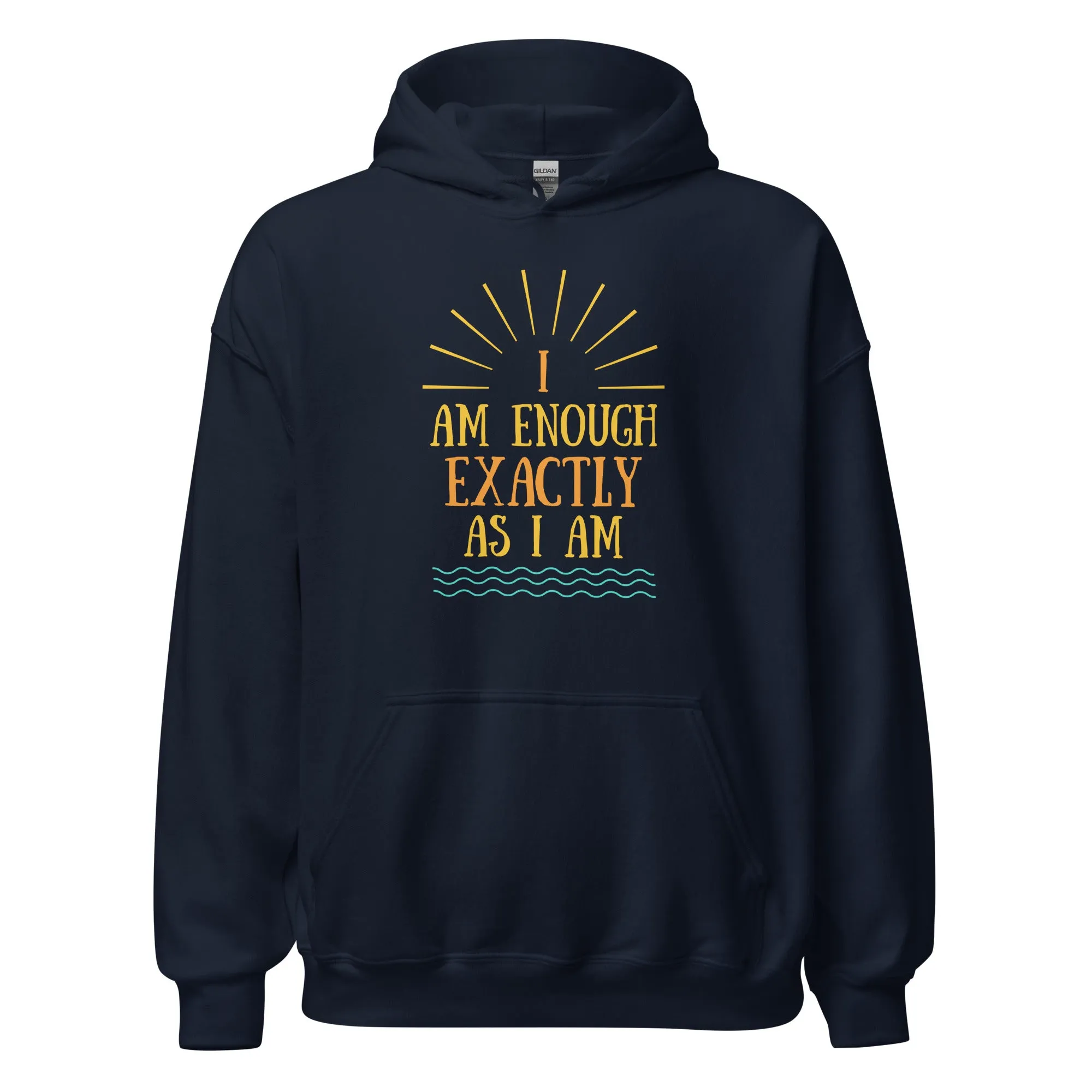 I AM ENOUGH EXACTLY AS I AM Vintage Mental Health Motivational Hoodie for Men