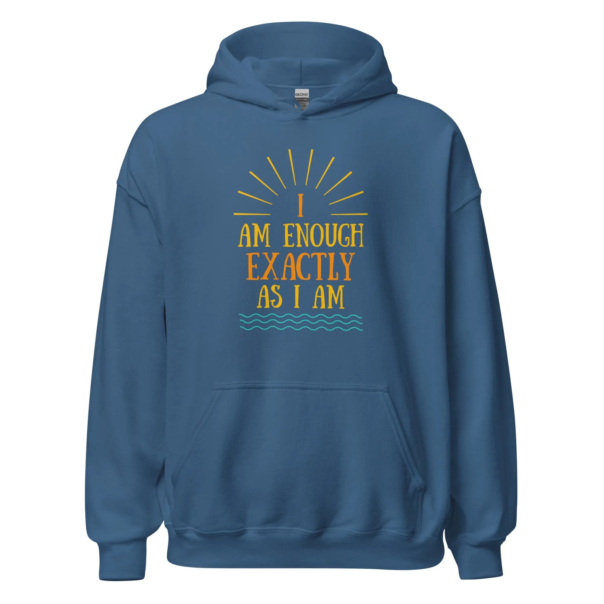 I AM ENOUGH EXACTLY AS I AM Vintage Mental Health Motivational Hoodie for Men