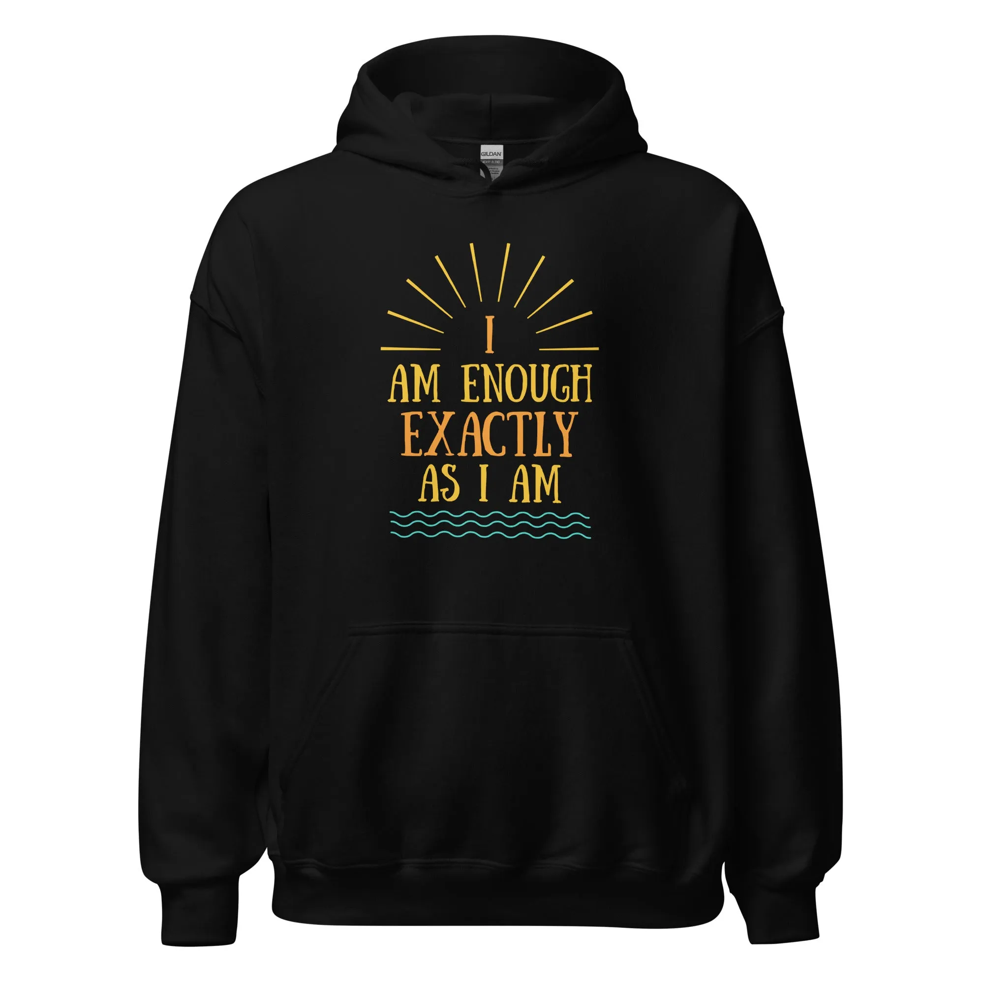 I AM ENOUGH EXACTLY AS I AM Vintage Mental Health Motivational Hoodie for Men