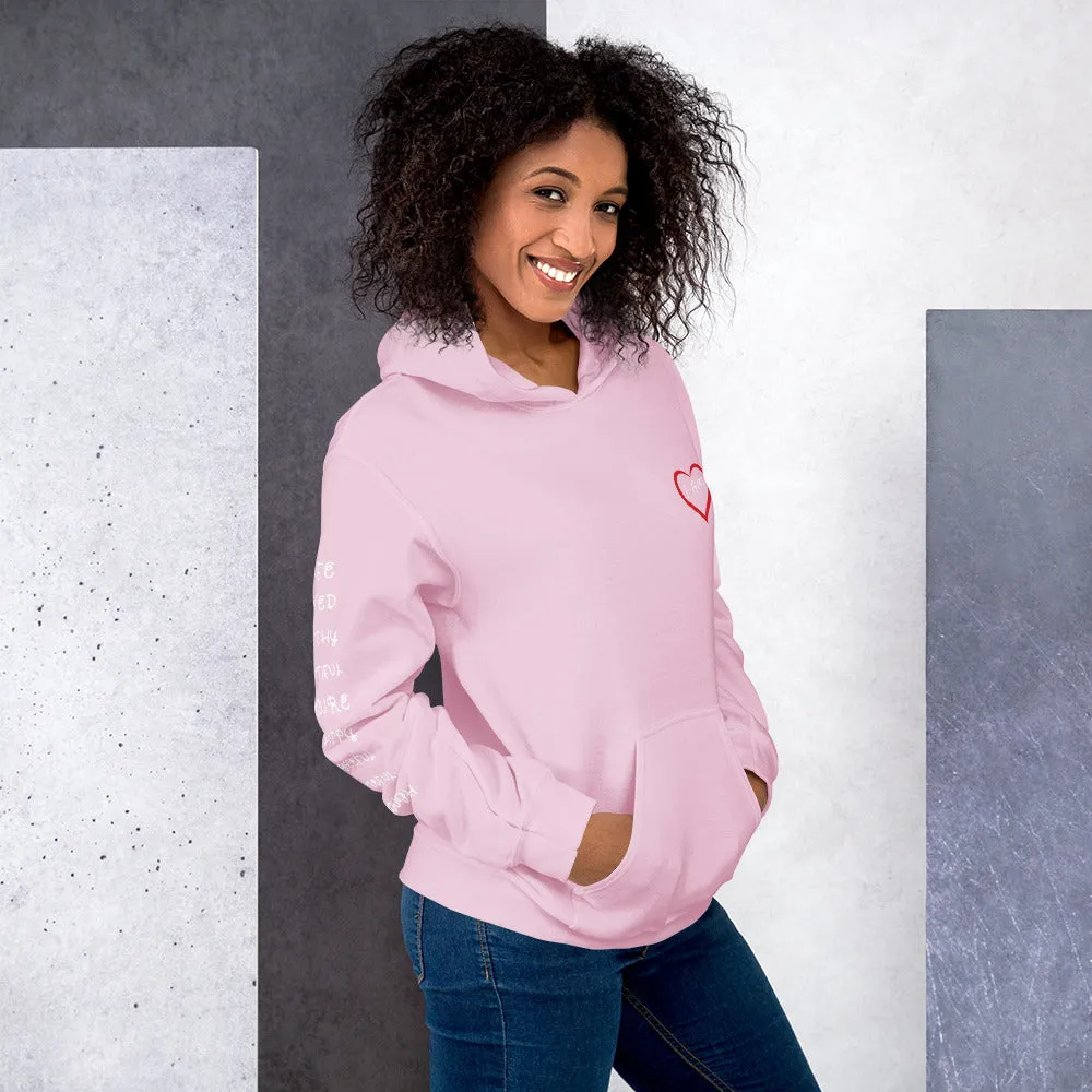 I AM HEART Affirmations Inspirational Positive Self-Love Hoodie Women