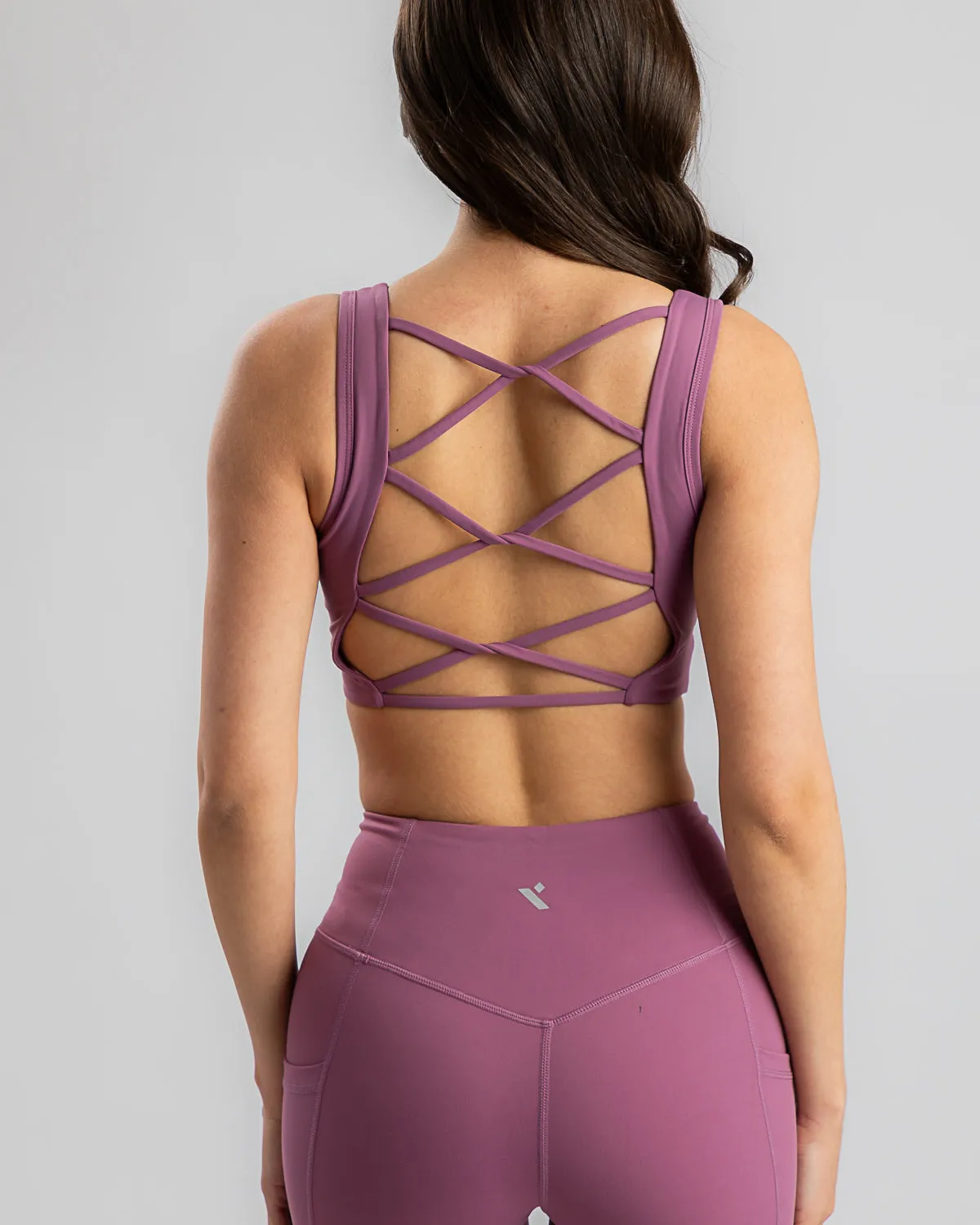 Icon Criss Cross Bra-Dark Pink