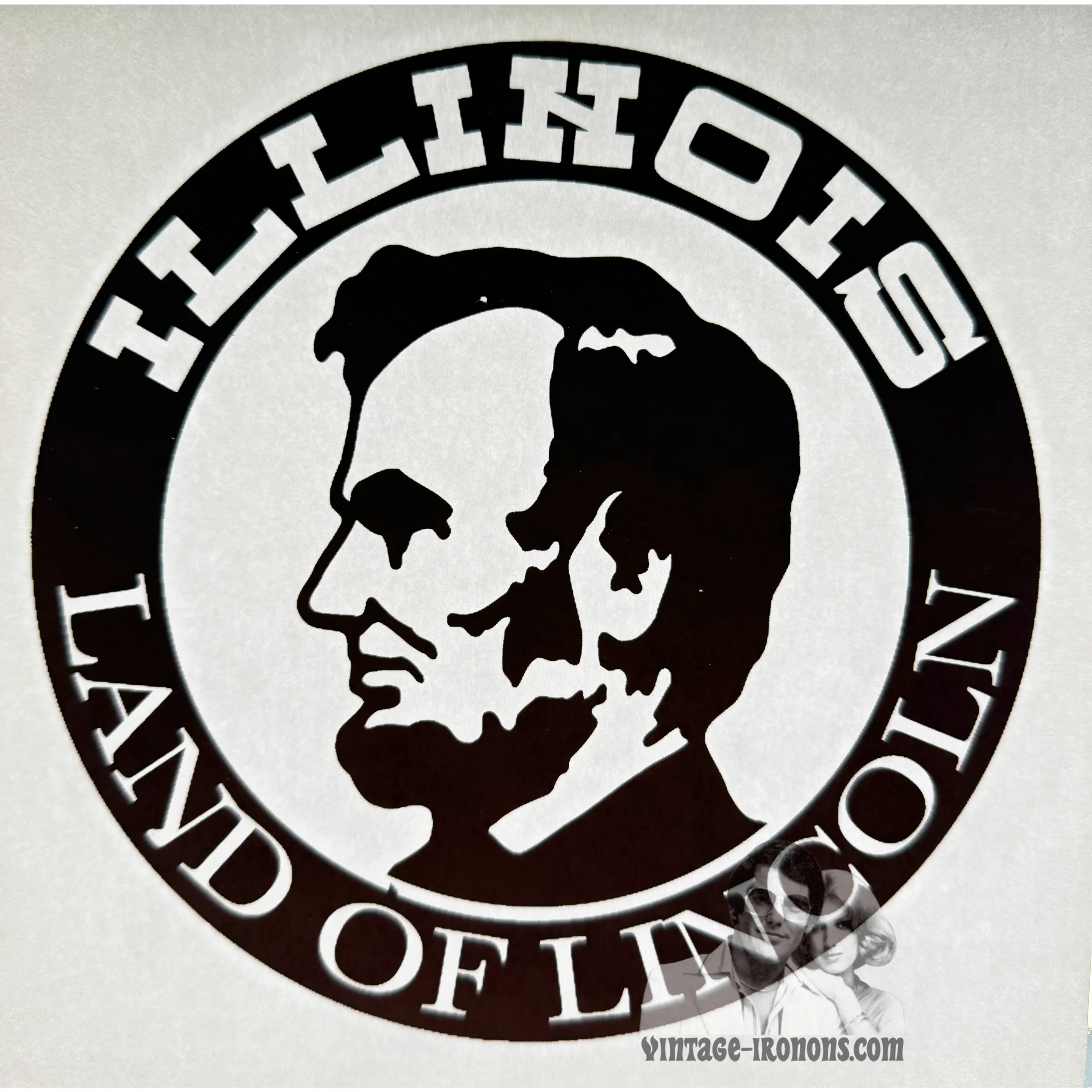 Illinois - Land of Lincoln Vintage Iron On Heat Transfer
