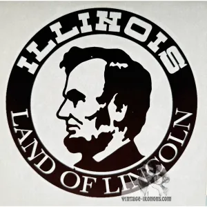 Illinois - Land of Lincoln Vintage Iron On Heat Transfer