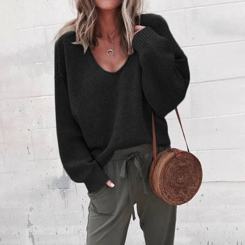Jaqueline - pullover with oversized v-neckline