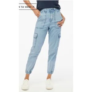 J.Crew Womens $128 Lightweight drapey cargo jogger jean Size 27 CB398