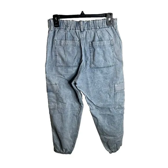 J.Crew Womens $128 Lightweight drapey cargo jogger jean Size 27 CB398