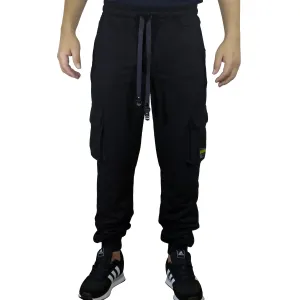 Jogger Cargo Algodón Para Hombre - Negro