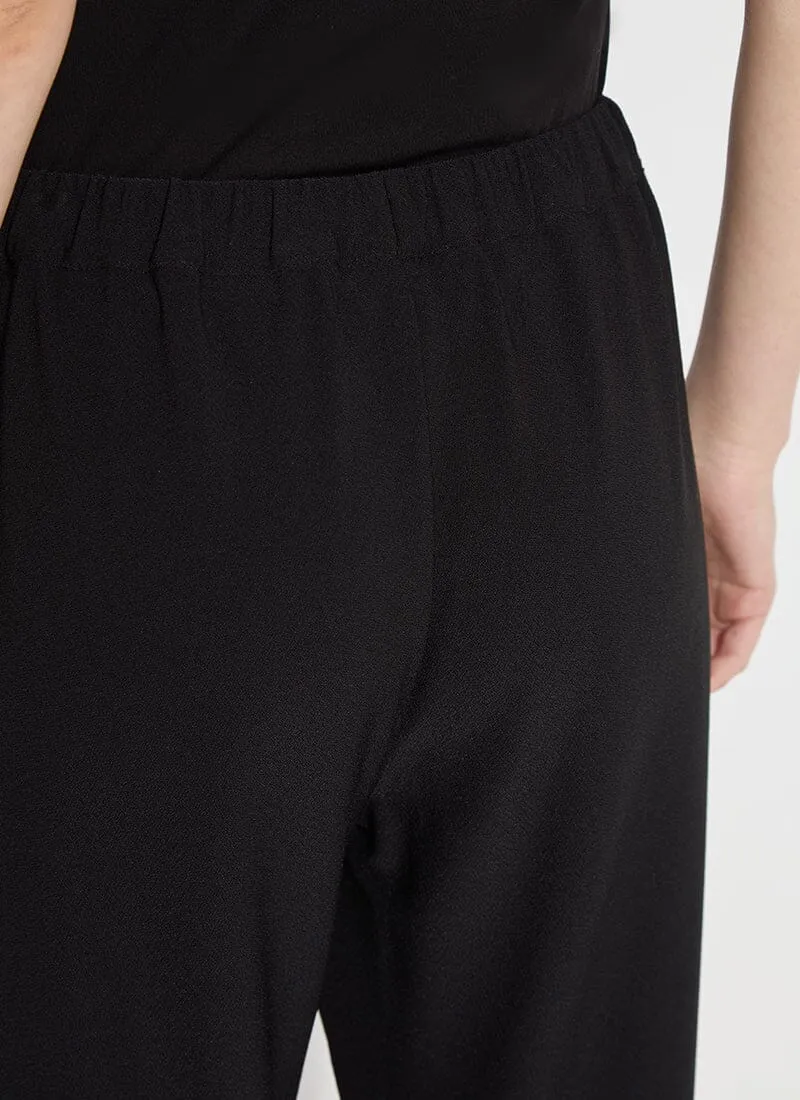 Julia Crepe Cuffed Jogger | Black