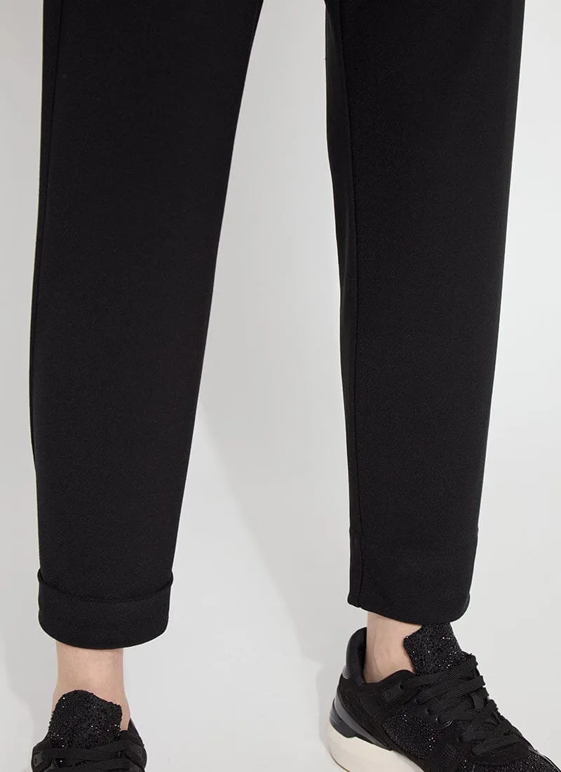 Julia Crepe Cuffed Jogger | Black