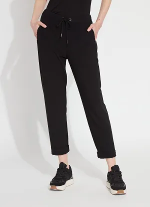 Julia Crepe Cuffed Jogger | Black