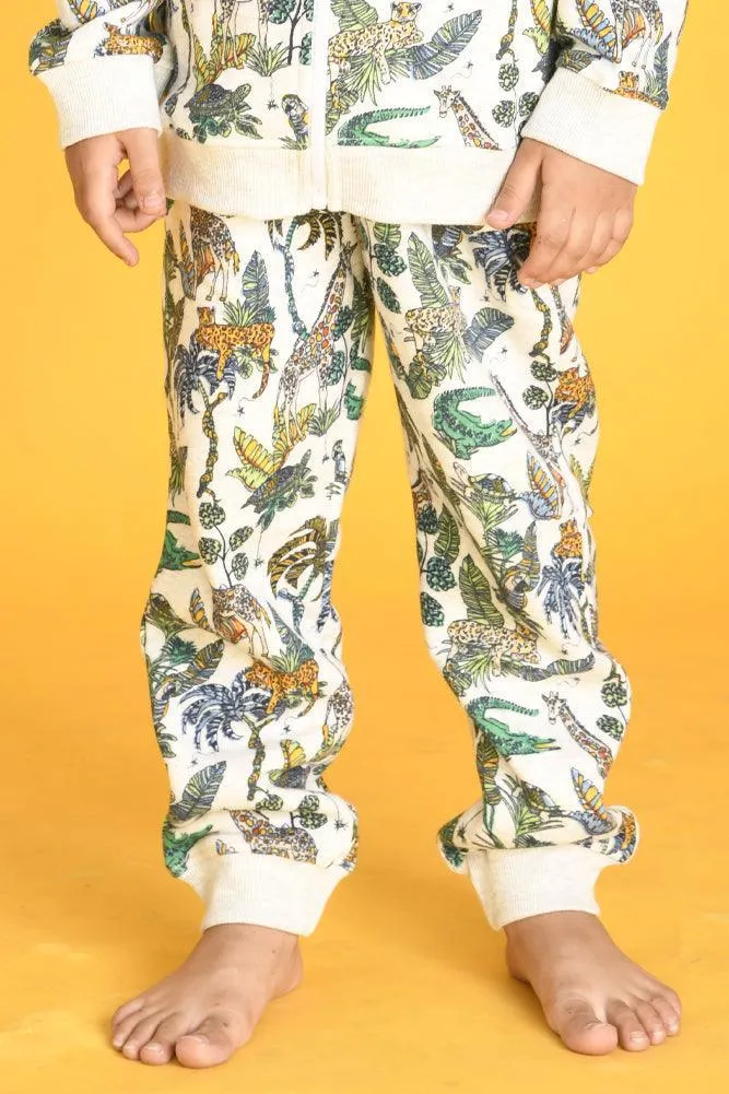JUNGLE FLEECE BOYS JOGGER - WHITE