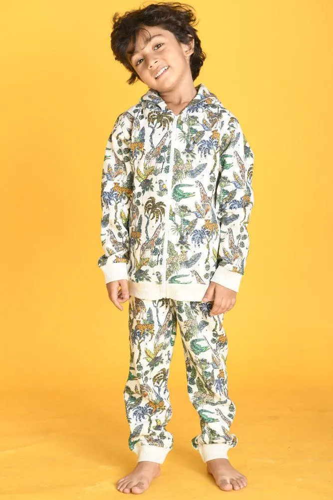 JUNGLE FLEECE BOYS JOGGER - WHITE