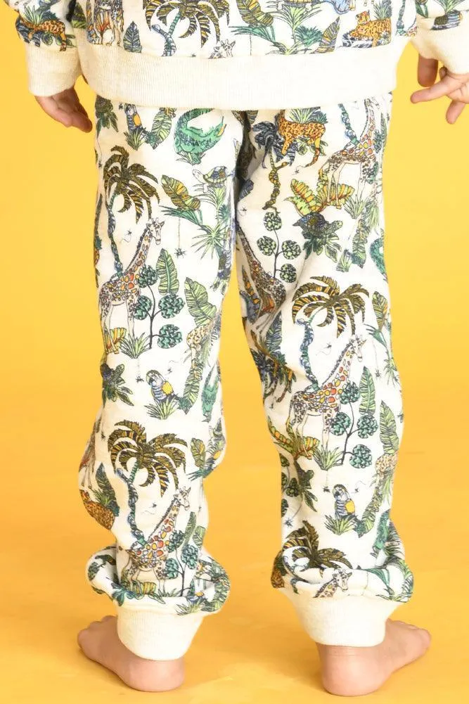 JUNGLE FLEECE BOYS JOGGER - WHITE