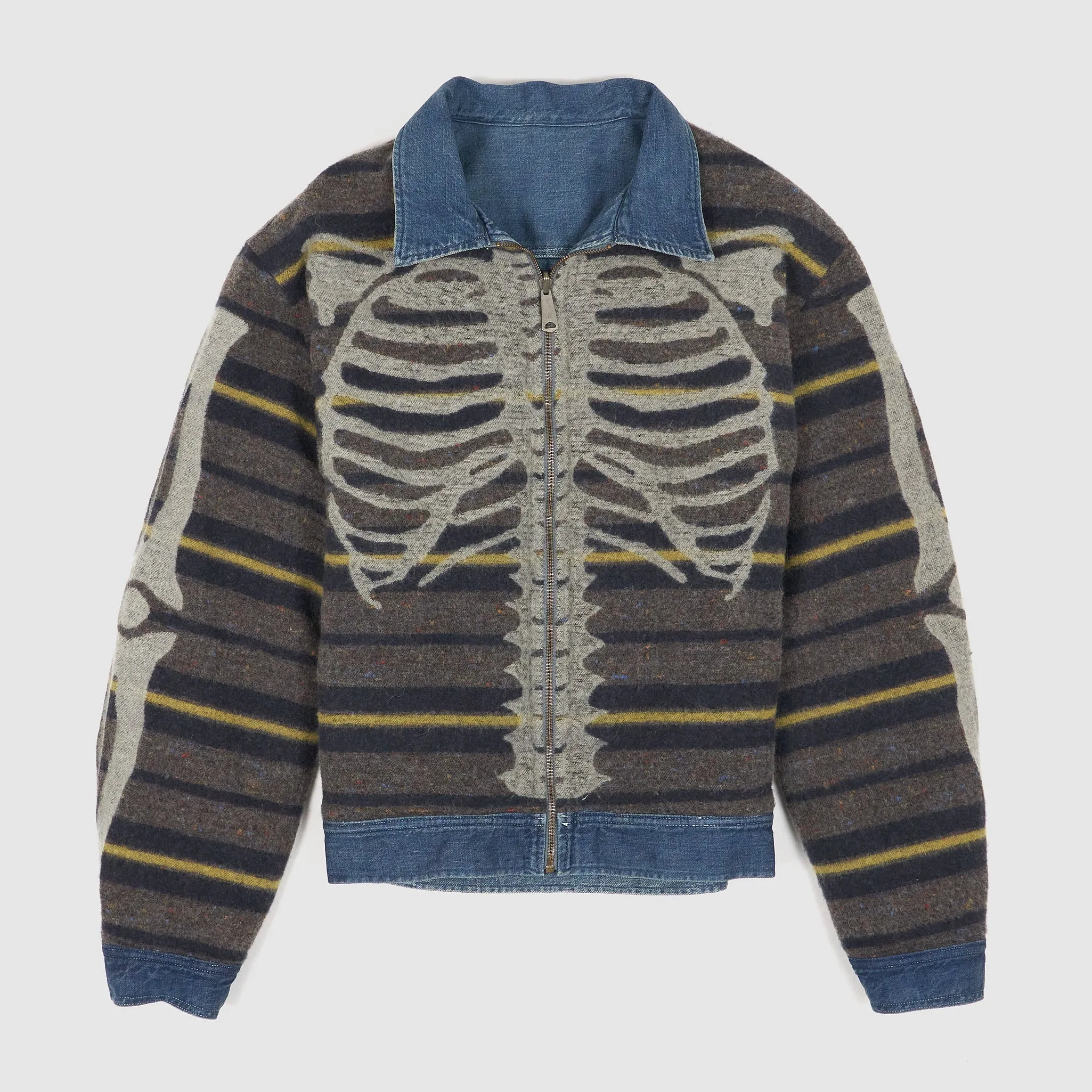 Kapital Denim Bone Lining Reversible Zip UP Oversized Work Jacket