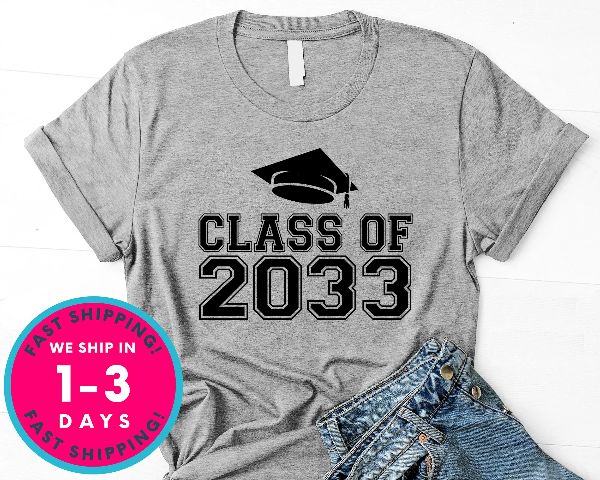 Kindergarten Class Of 2033 T-Shirt - Back To School College Shirt