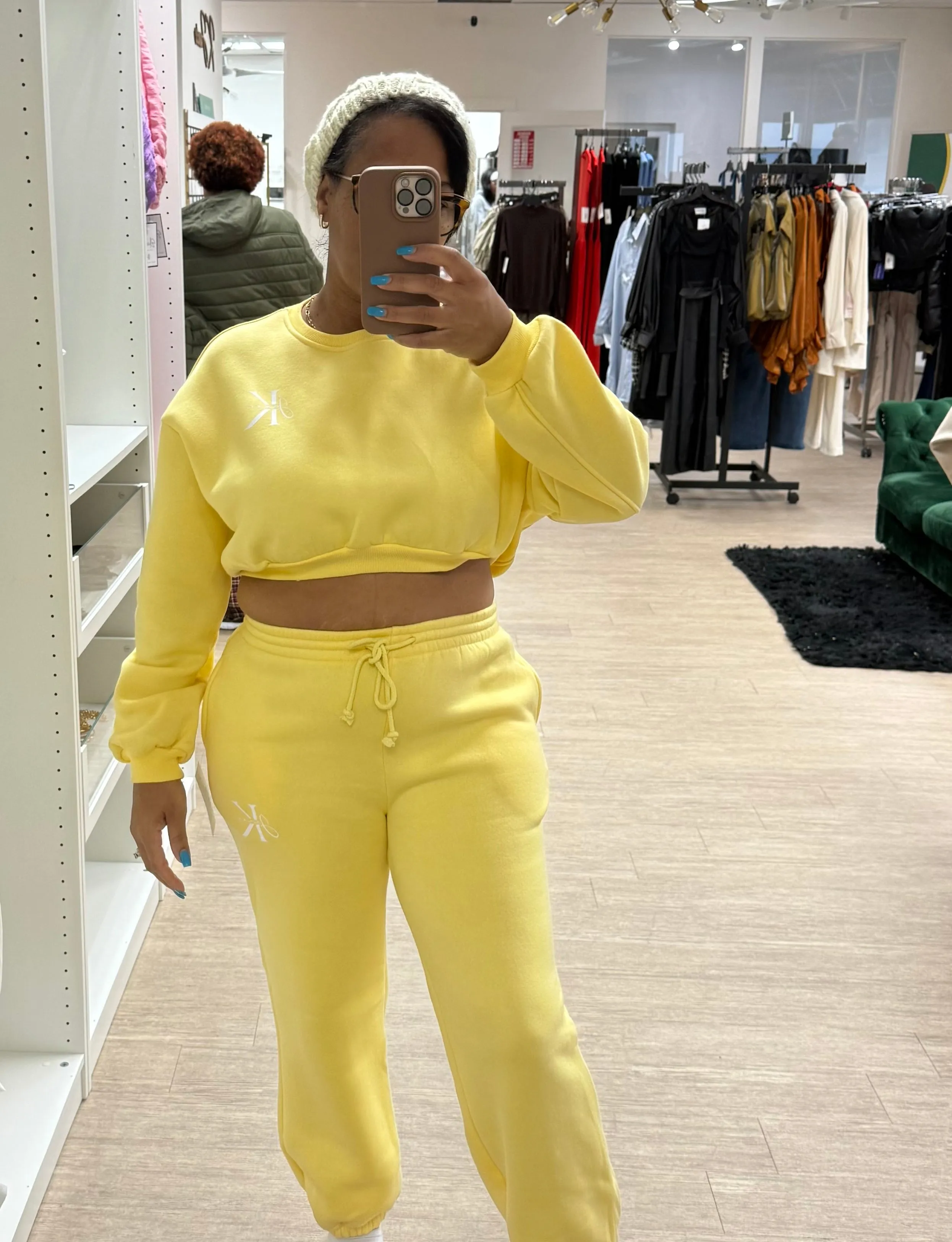 K'Janée Buttercream Crop Jogger Set