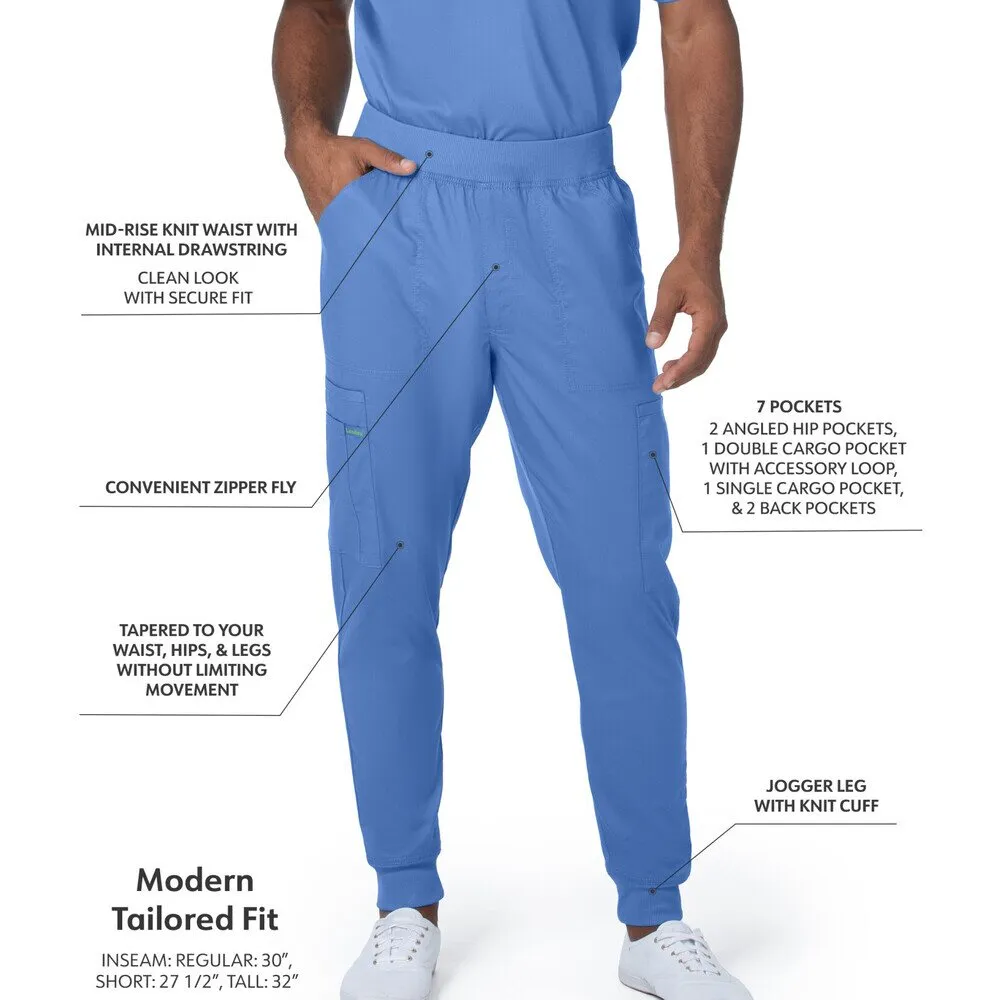 Landau Proflex Men's Banded-Bottom Jogger Pants with Elastic Waistband   7 Pockets - CEIL / Sizes S - 3XL