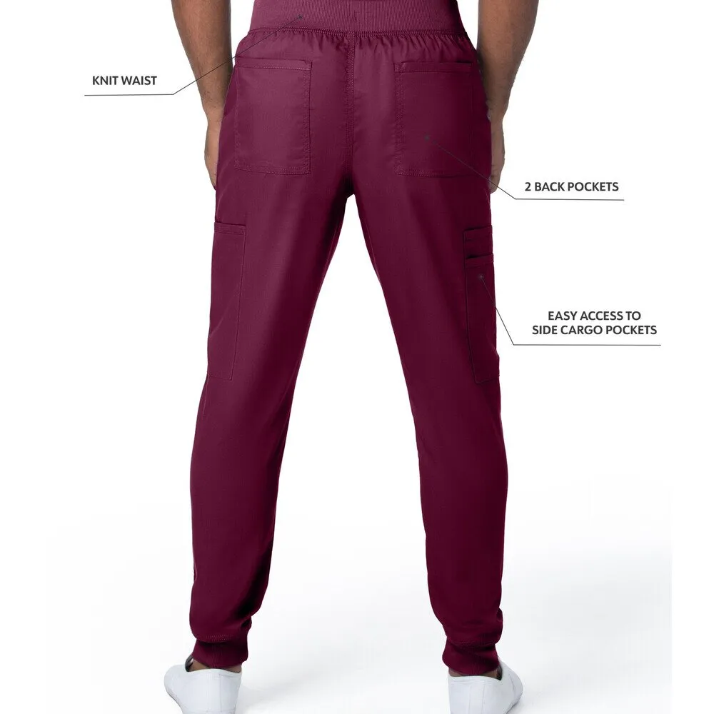 Landau Proflex Men's Banded-Bottom Jogger Pants with Elastic Waistband   7 Pockets - WINE / Sizes S - 3XL