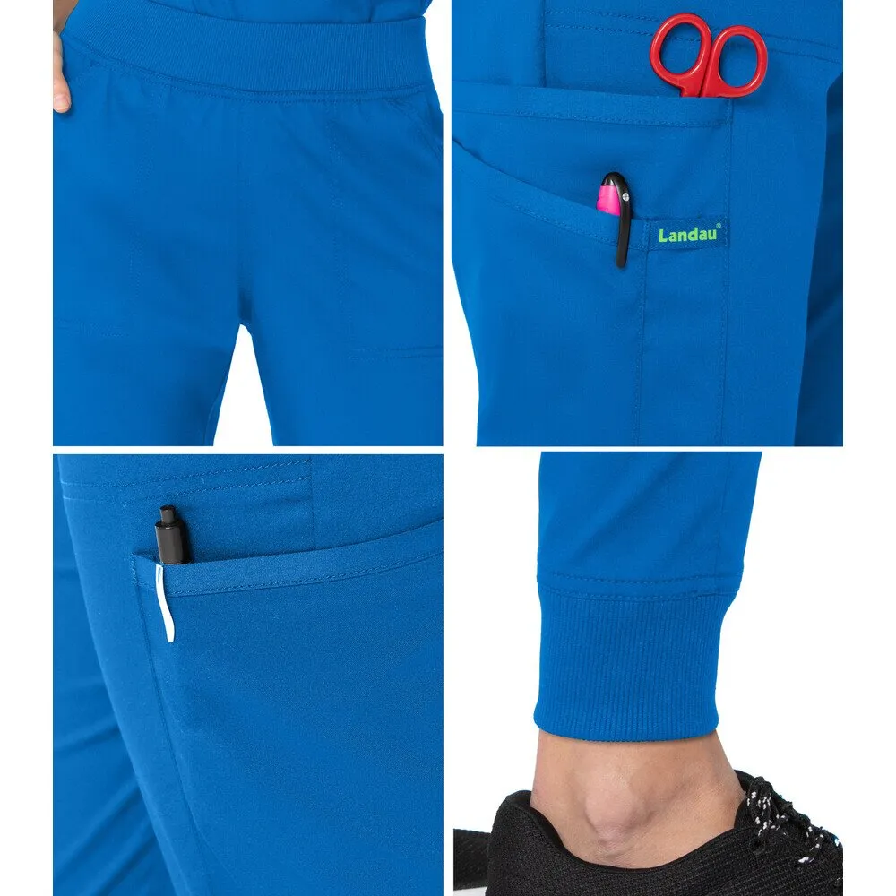 Landau Proflex Women's Banded-Bottom Jogger Pants with Elastic Waistband   7 Pockets - CEIL / Sizes XS - 5XL