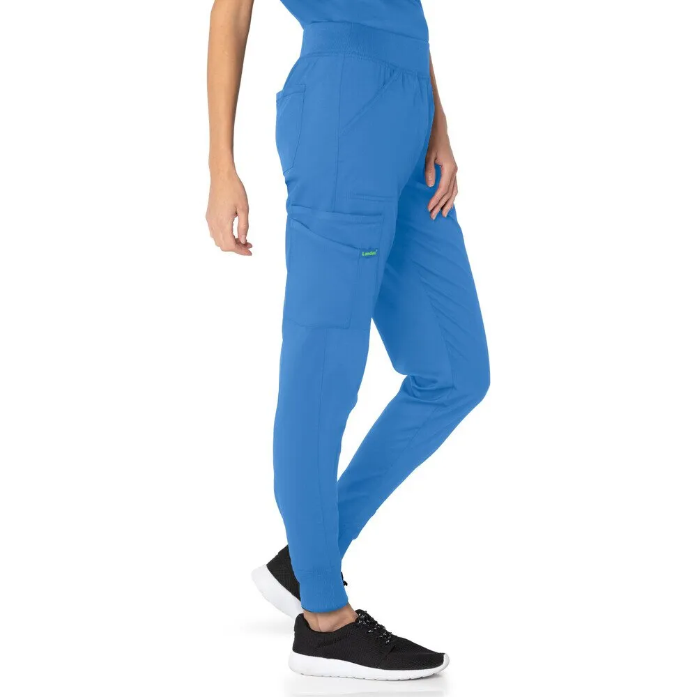 Landau Proflex Women's Banded-Bottom Jogger Pants with Elastic Waistband   7 Pockets - CEIL / Sizes XS - 5XL