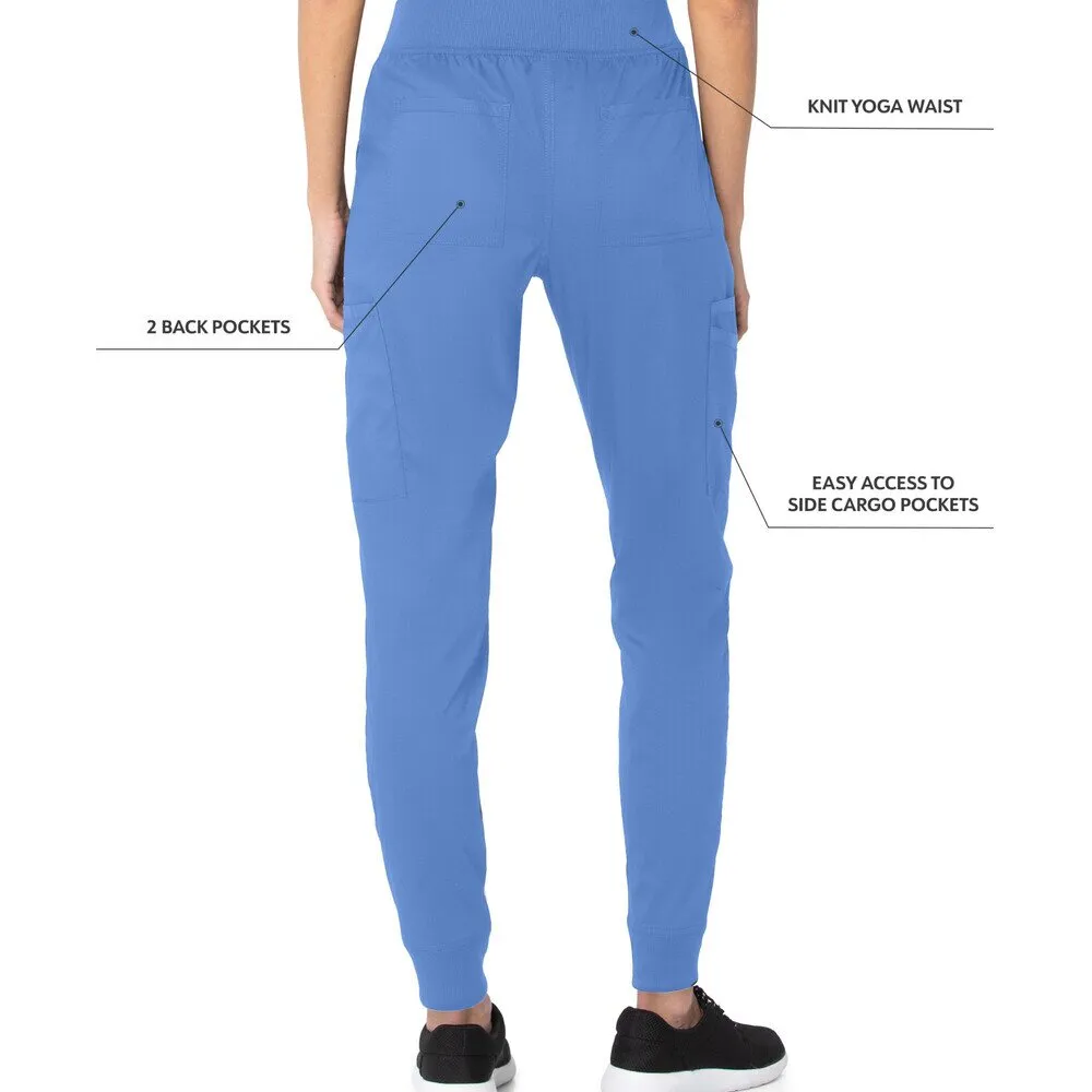 Landau Proflex Women's Banded-Bottom Jogger Pants with Elastic Waistband   7 Pockets - CEIL / Sizes XS - 5XL