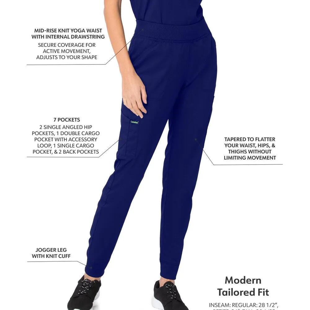 Landau Proflex Women's Banded-Bottom Jogger Pants with Elastic Waistband   7 Pockets - TRUE NAVY / Sizes XS - 5XL