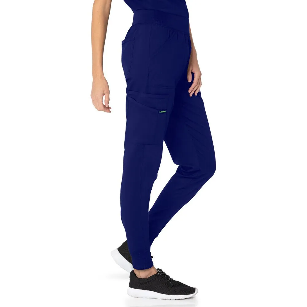 Landau Proflex Women's Banded-Bottom Jogger Pants with Elastic Waistband   7 Pockets - TRUE NAVY / Sizes XS - 5XL