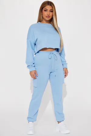 Leisure Series Cargo Jogger Set - Blue