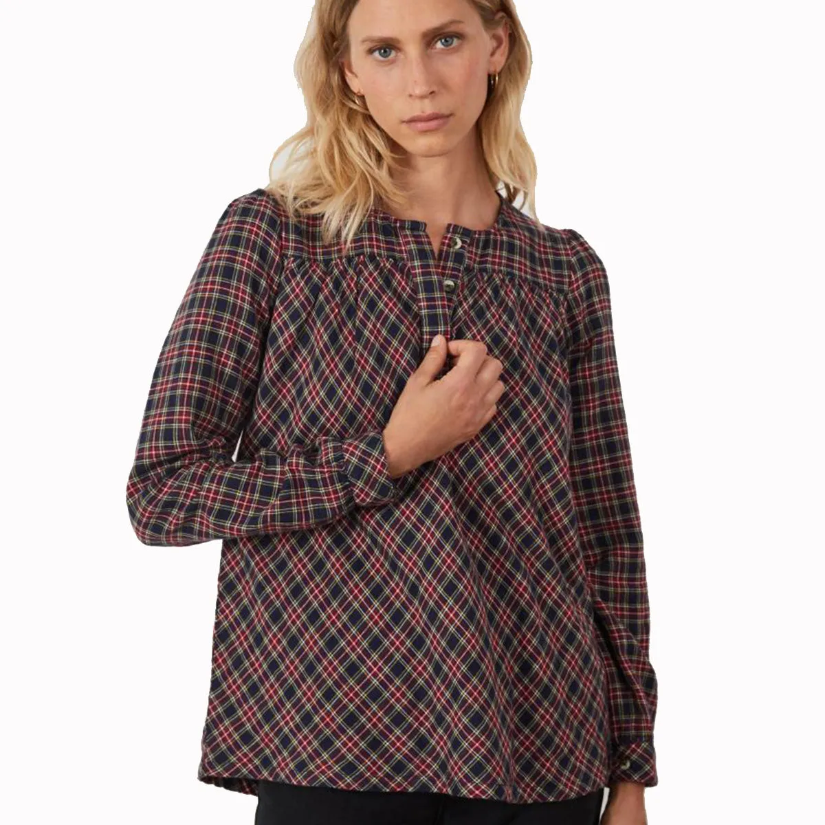 Leon & Harper Celsius Plain Blouse Red