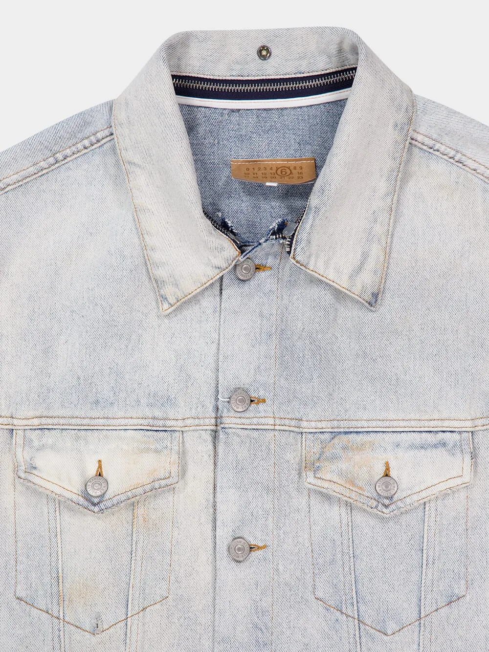 Light Blue Distressed Denim Jacket