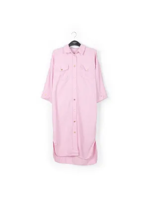 Light pink denim shirt dress