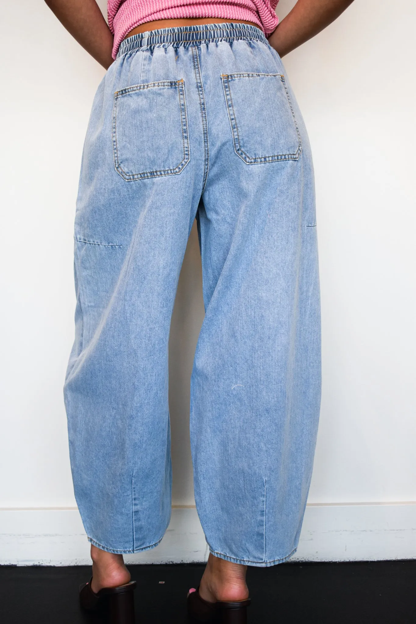 Light Wash Pocket Barrel Denim