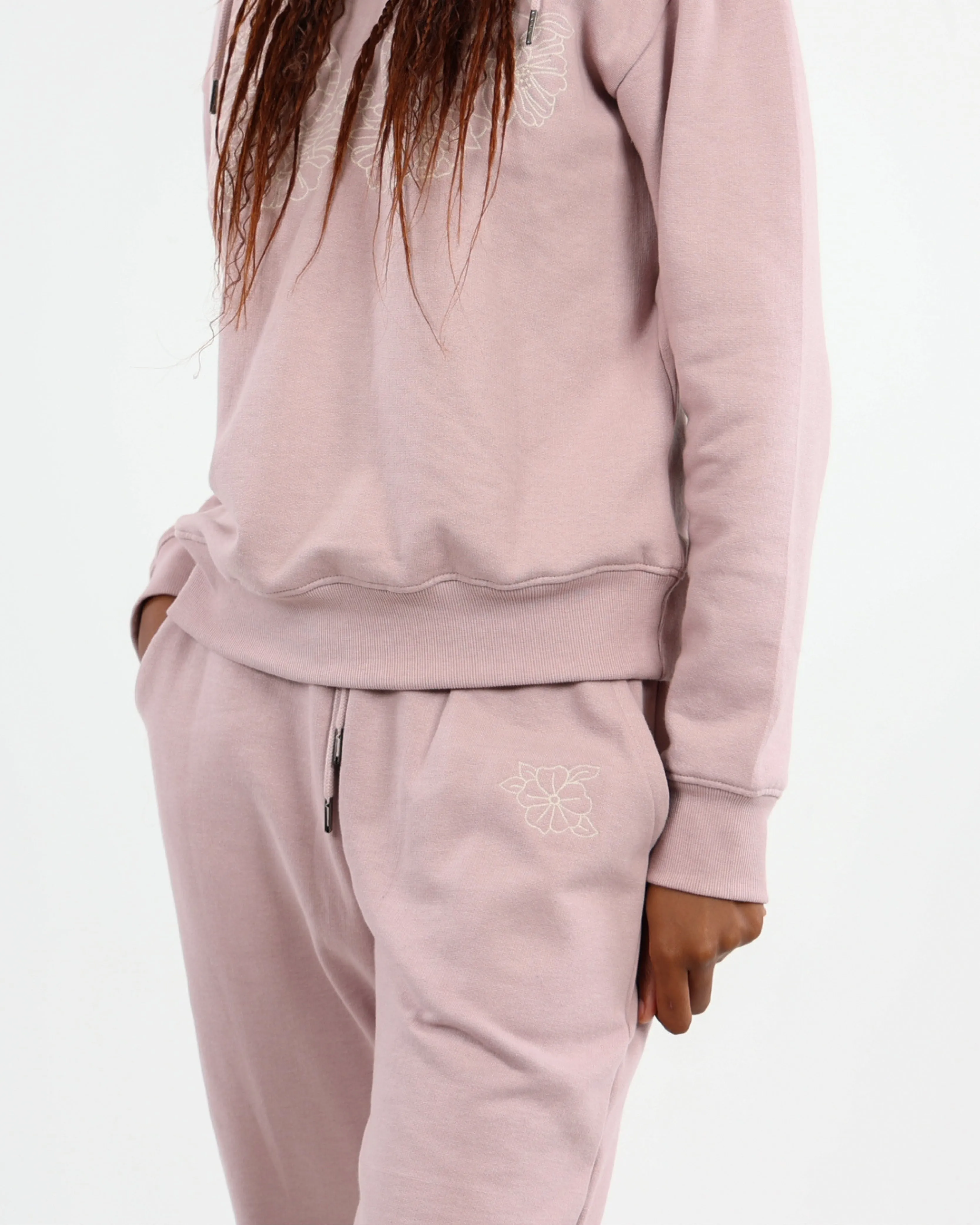 Lilac Embroidered Joggers