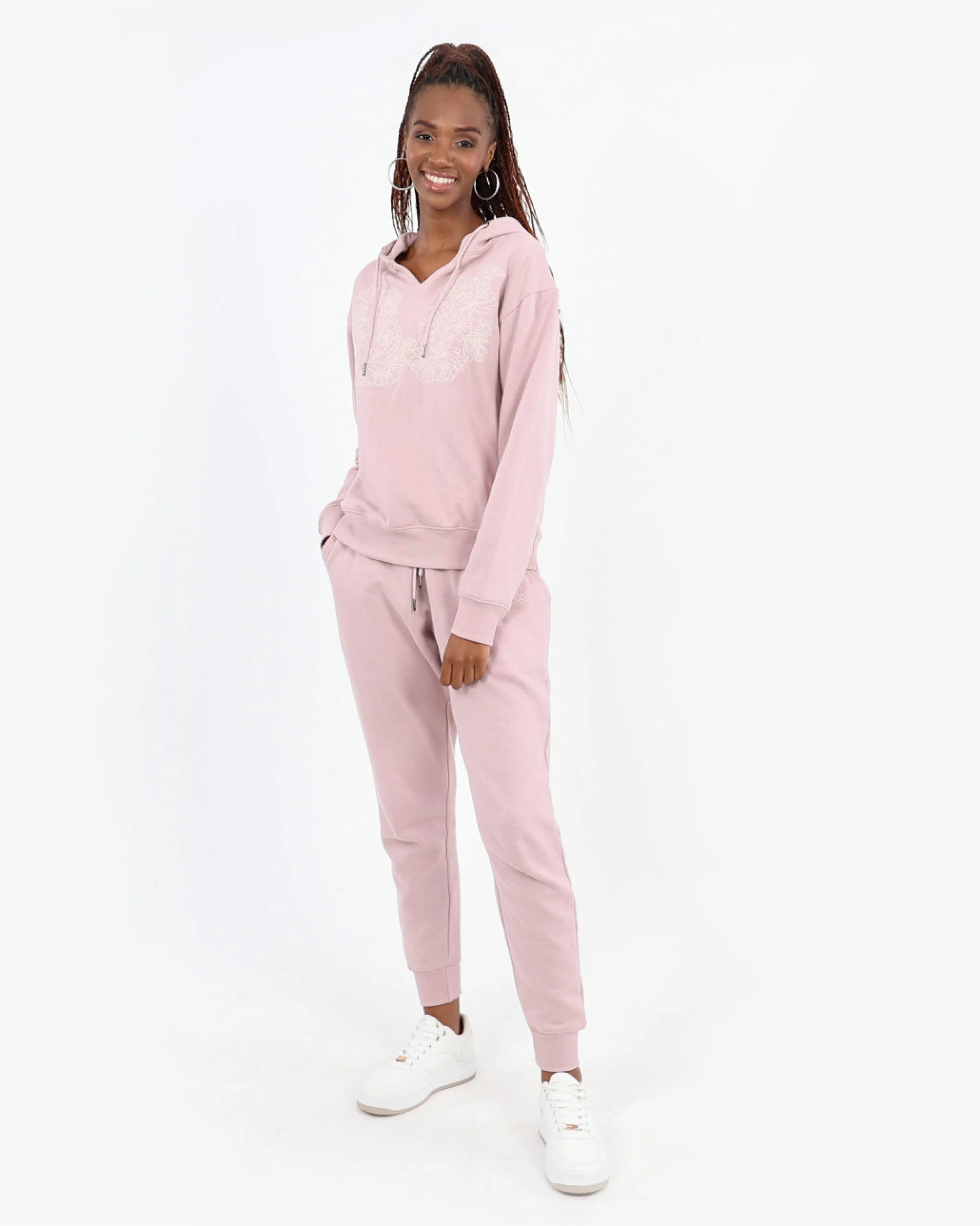 Lilac Embroidered Joggers
