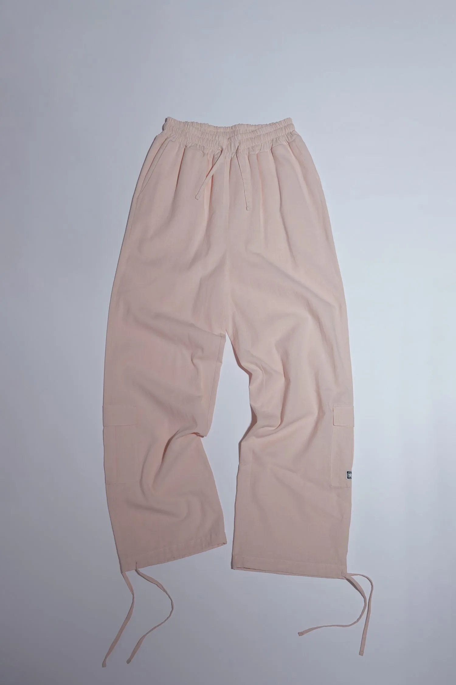 Linen Cargo Jogger Pants Pink