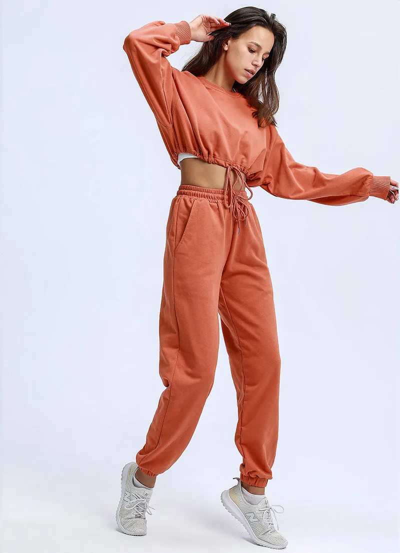 Loose fit Jogger set (including crop top) - Amber