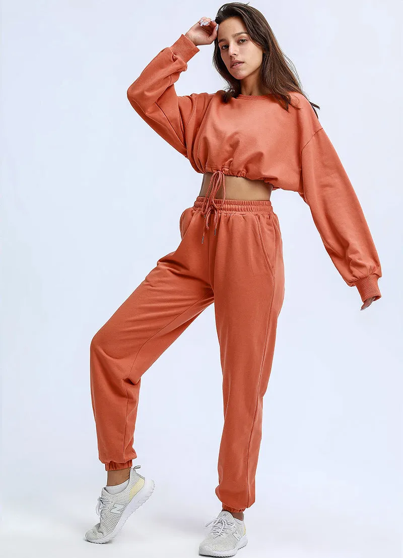 Loose fit Jogger set (including crop top) - Amber