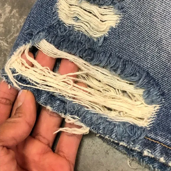 Lovers   Friends Distressed Light Wash Mini Jean Denim Skirt