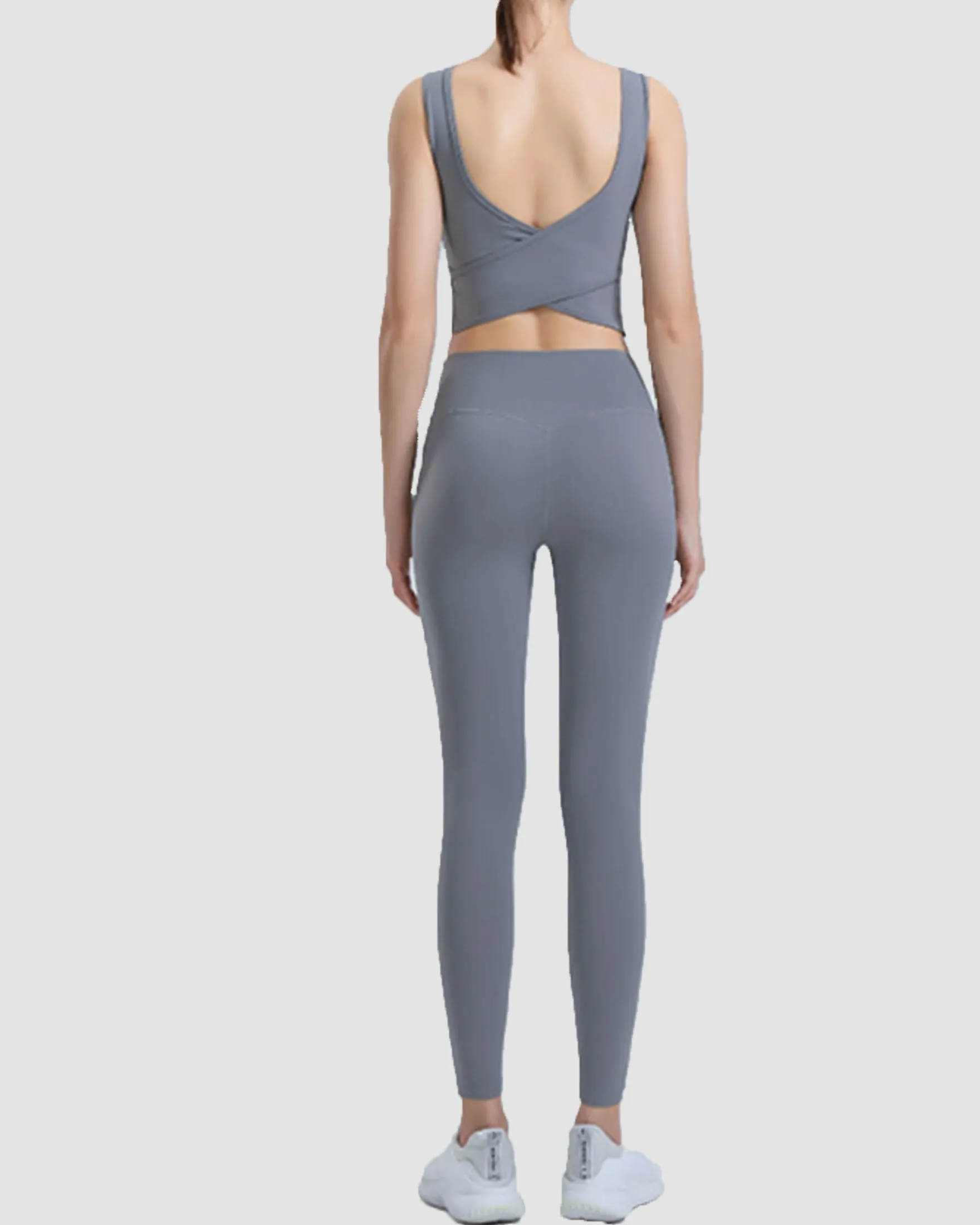 Low Scoop Crossover Nylon Longline Bra