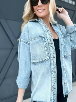 L.T.J Oversized Shacket-Light Denim