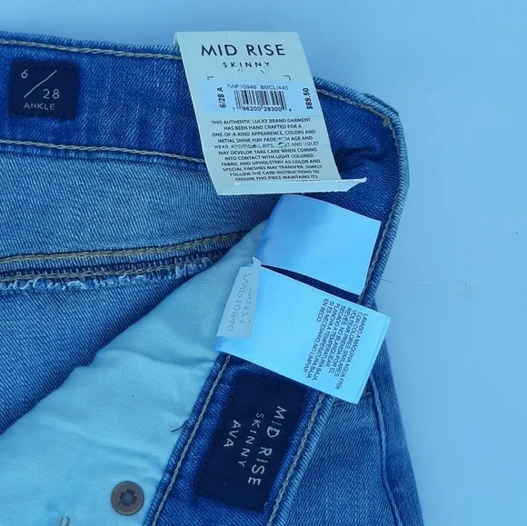 Lucky Brand Ava Denim Distressed skinny Jeans 6/28