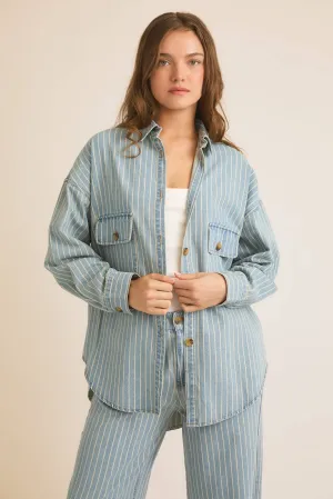 Lyn Striped Denim Shacket