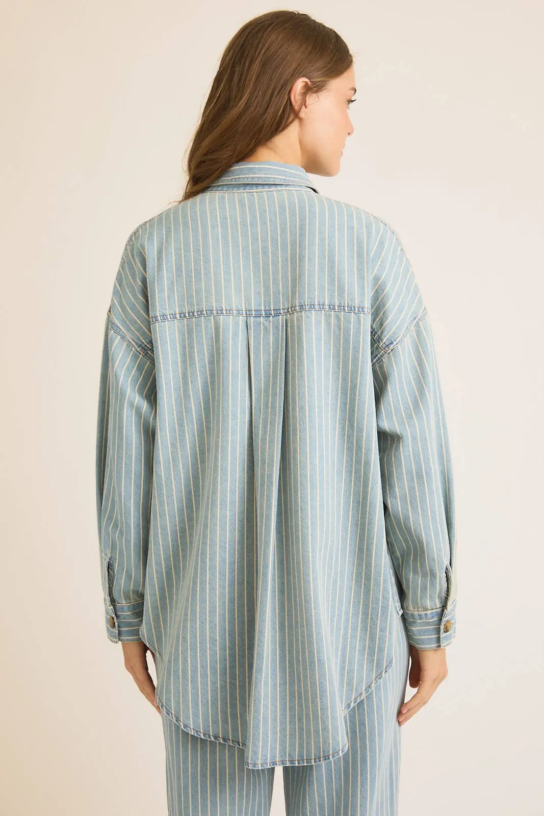 Lyn Striped Denim Shacket